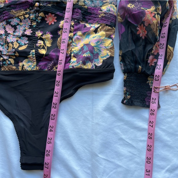 NEW NWT Free People Intimacy Wanderlust Floral Bodysuit Sheer Corset Size Small - Picture 16 of 16